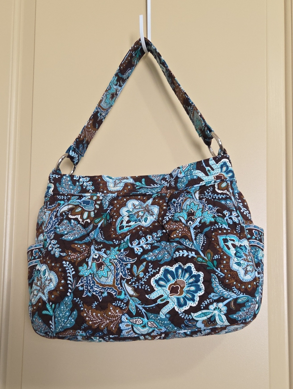 Vera Bradley Retired Blue Paisley Quilted Shoulder Bag - Picture 13 of 14